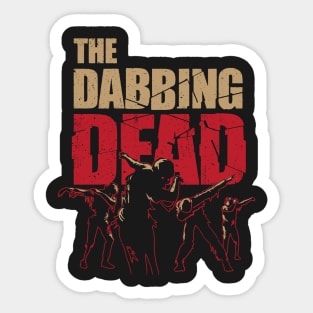 Dabbing Dead Zombie T-shirt Creme Sticker